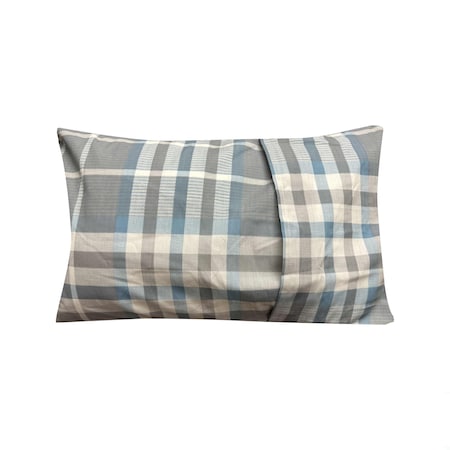 Disc-O-Bed Ocean Plaid Pillow 50208